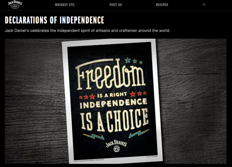Screenshot of http://www.jackdaniels.com/independence, taken on 28.03.2016